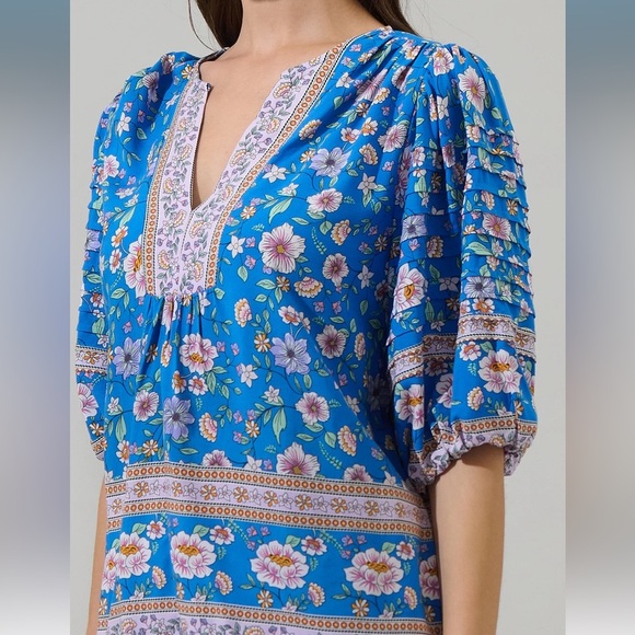 SugarLips Talia Floral Kiera Shorts & Cerry Pleated Top Matching Set - Picture 9 of 11